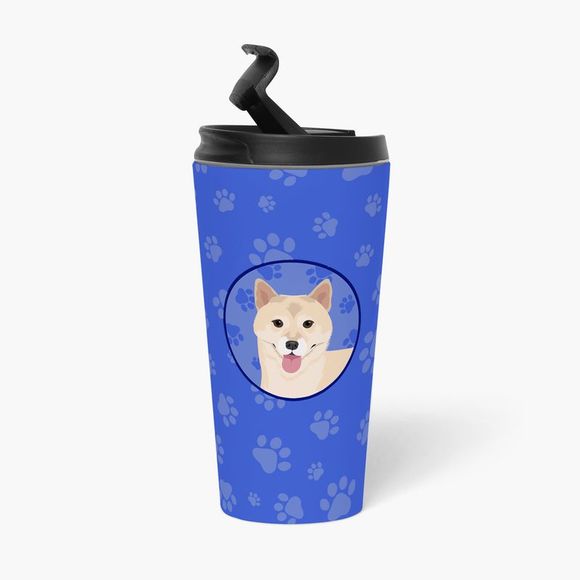Shiba Inu Cream #1  Stainless Steel 16 oz  Tumbler, Blue
